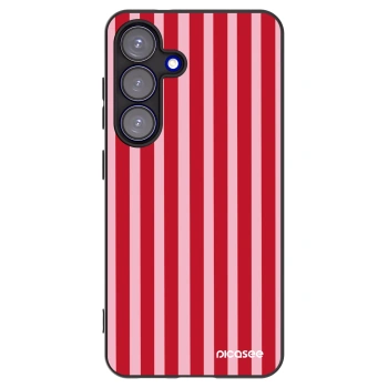 Picasee silikonowe czarne etui na Samsung Galaxy S25 5G - Lines red