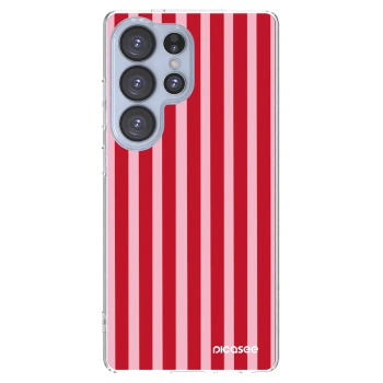 Picasee silikonowe przeźroczyste etui na Samsung Galaxy S25 Ultra 5G - Lines red