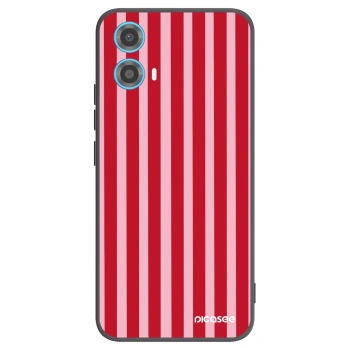 Picasee silikonowe czarne etui na Motorola Moto G34 5G - Lines red