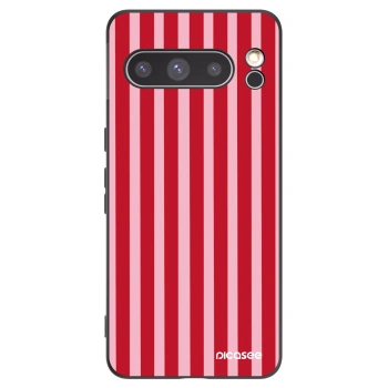 Picasee silikonowe czarne etui na Google Pixel 8 Pro - Lines red