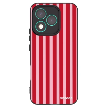 Picasee silikonowe czarne etui na Honor 400 Lite 5G - Lines red