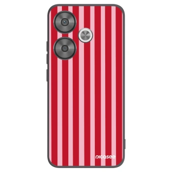 Picasee silikonowe czarne etui na Xiaomi Poco F6 - Lines red
