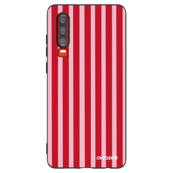 Picasee silikonowe czarne etui na Huawei P30 - Lines red