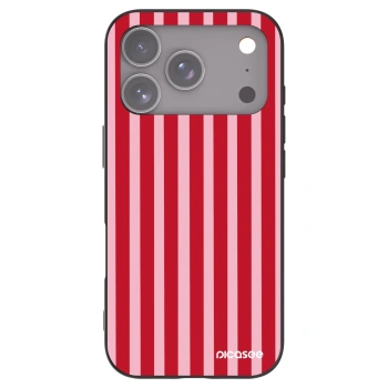 Picasee silikonowe czarne etui na Apple iPhone 17 Pro - Lines red