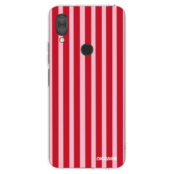Picasee silikonowe przeźroczyste etui na Xiaomi Redmi 7 - Lines red