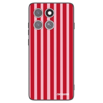 Picasee silikonowe czarne etui na Motorola Edge 60 Pro - Lines red