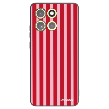 Picasee silikonowe czarne etui na Motorola Moto G86 5G - Lines red