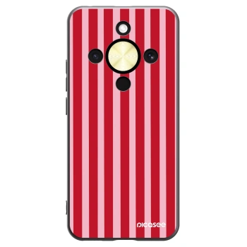 Picasee silikonowe czarne etui na Honor Magic8 Lite 5G - Lines red