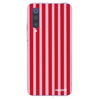 Picasee silikonowe przeźroczyste etui na Xiaomi Mi 9 SE - Lines red
