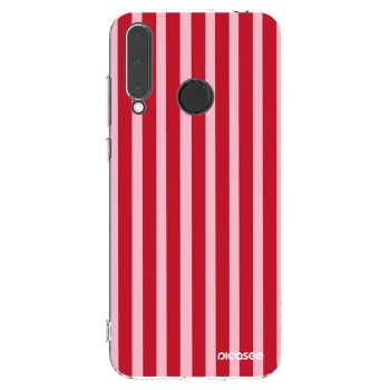 Picasee silikonowe przeźroczyste etui na Honor 20 Lite - Lines red