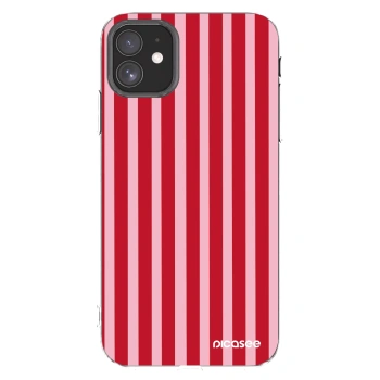 Picasee silikonowe przeźroczyste etui na Apple iPhone 11 - Lines red