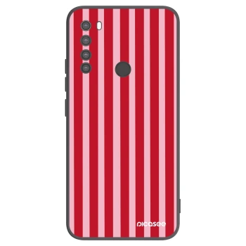 Picasee silikonowe czarne etui na Xiaomi Redmi Note 8 - Lines red