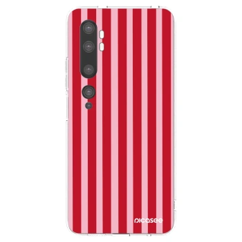 Picasee silikonowe przeźroczyste etui na Xiaomi Mi Note 10 (Pro) - Lines red