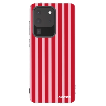 Picasee silikonowe przeźroczyste etui na Samsung Galaxy S20 Ultra 5G G988F - Lines red
