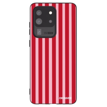 Picasee silikonowe czarne etui na Samsung Galaxy S20 Ultra 5G G988F - Lines red