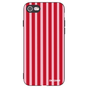 Picasee silikonowe czarne etui na Apple iPhone SE 2020 - Lines red