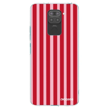 Picasee silikonowe czarne etui na Xiaomi Redmi Note 9 - Lines red