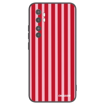 Picasee silikonowe czarne etui na Xiaomi Mi Note 10 Lite - Lines red