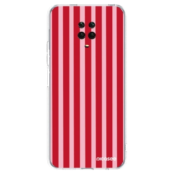 Picasee silikonowe przeźroczyste etui na Xiaomi Redmi Note 9S - Lines red