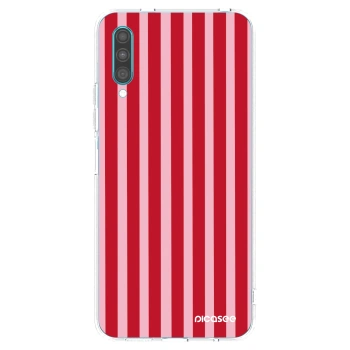 Picasee silikonowe przeźroczyste etui na Samsung Galaxy A30s A307F - Lines red