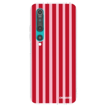 Picasee silikonowe przeźroczyste etui na Xiaomi Mi 10 - Lines red