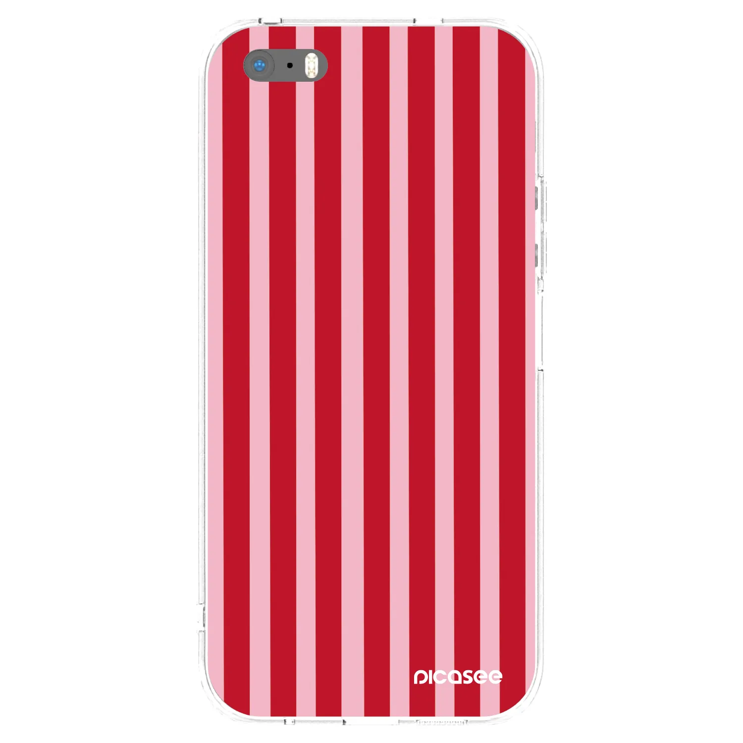 Picasee silikonowe przeźroczyste etui na Apple iPhone 5/5S/SE - Lines red