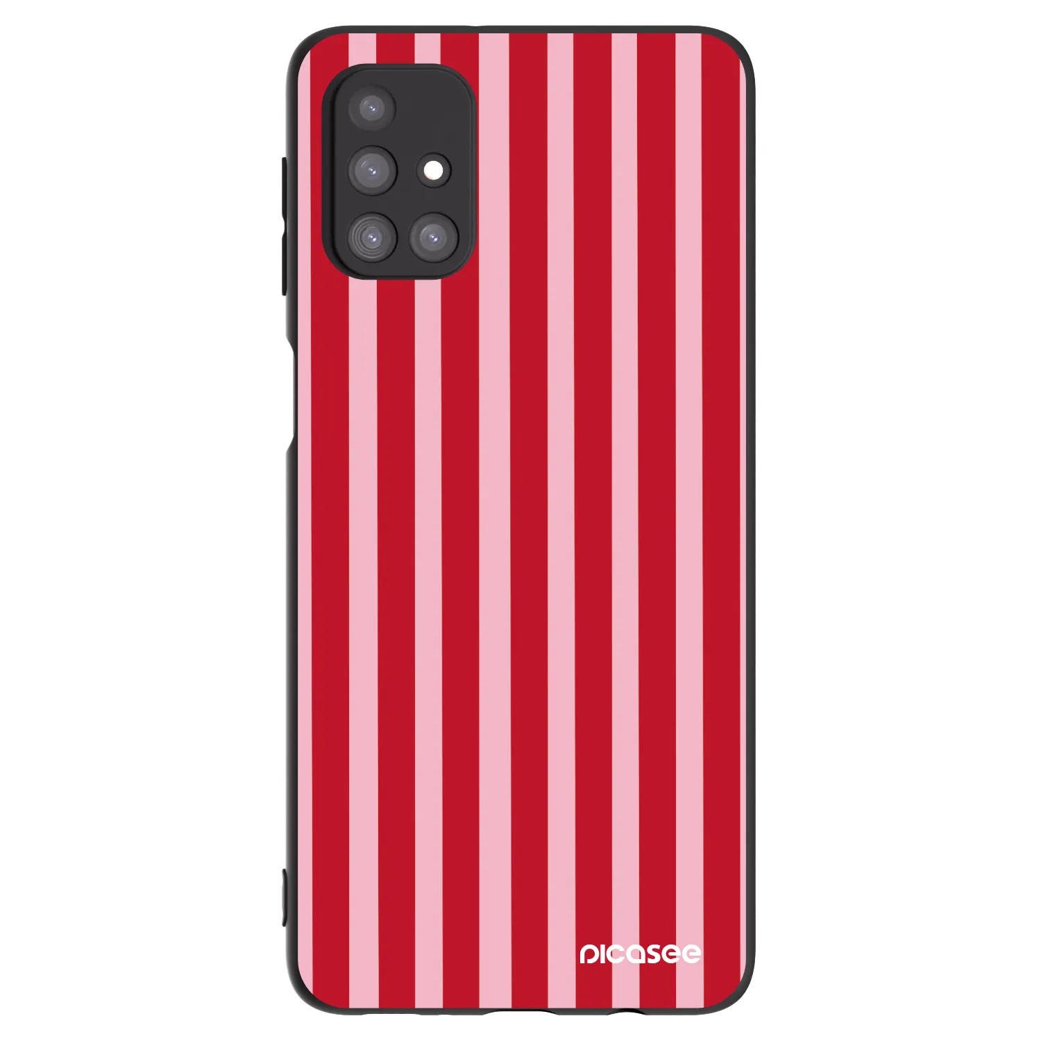 Picasee silikonowe czarne etui na Samsung Galaxy M31s - Lines red