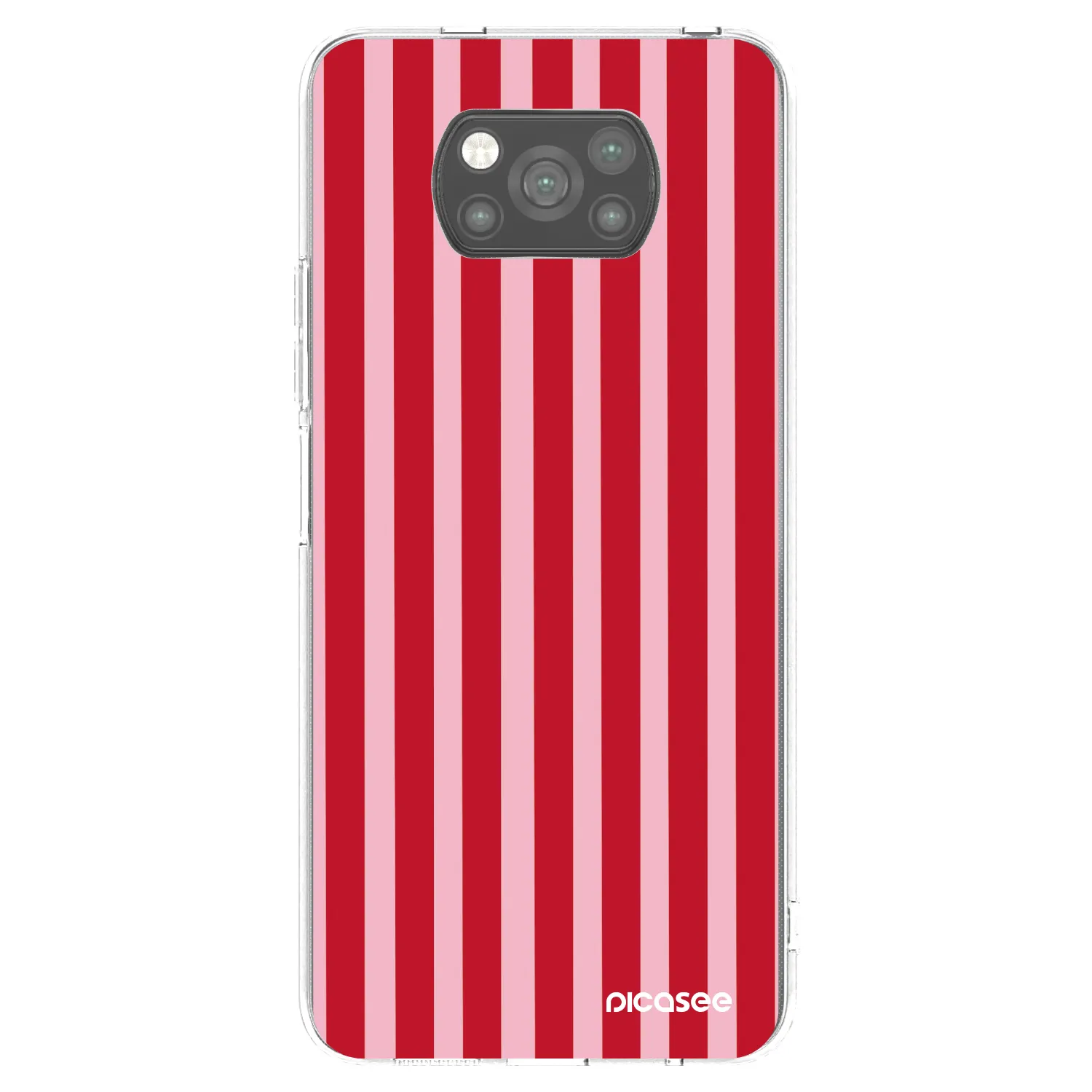 Picasee silikonowe czarne etui na Xiaomi Poco X3 - Lines red
