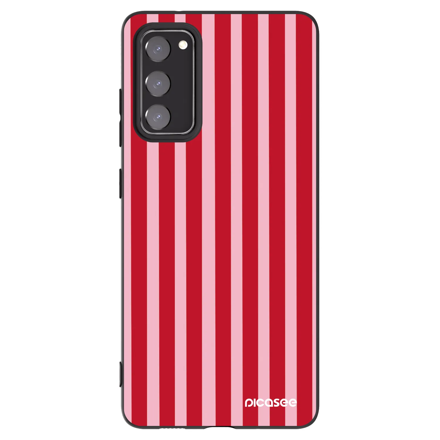 Picasee silikonowe czarne etui na Samsung Galaxy S20 FE - Lines red
