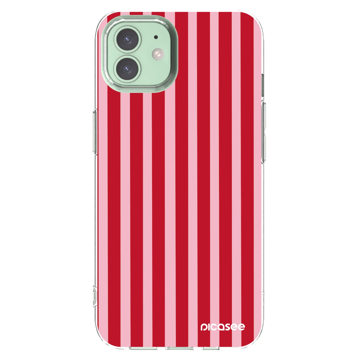 Picasee silikonowe przeźroczyste etui na Apple iPhone 12 - Lines red
