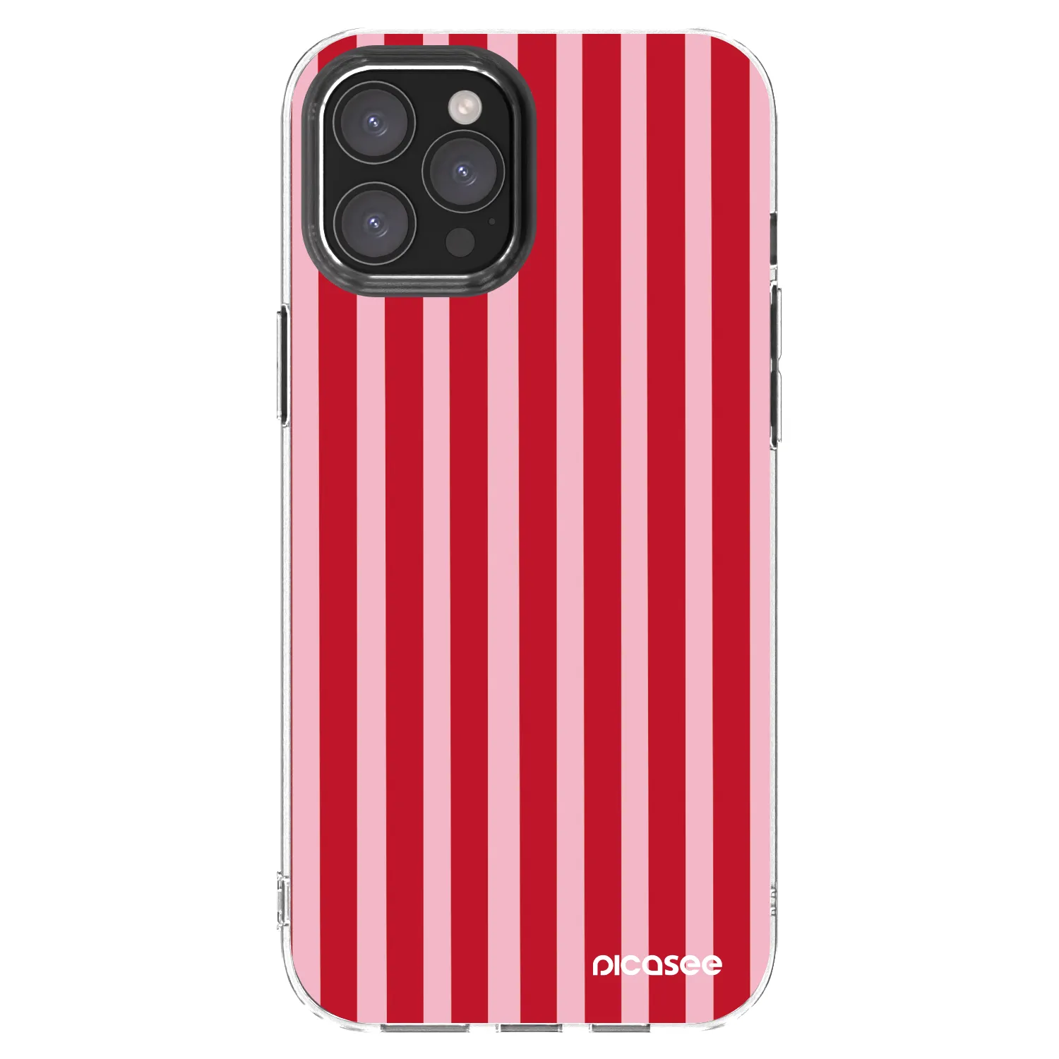 Picasee silikonowe przeźroczyste etui na Apple iPhone 12 Pro Max - Lines red