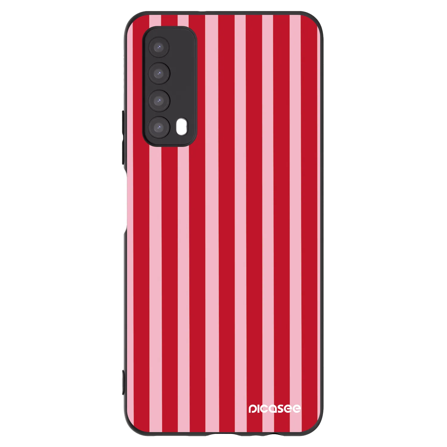 Picasee silikonowe czarne etui na Huawei P Smart 2021 - Lines red