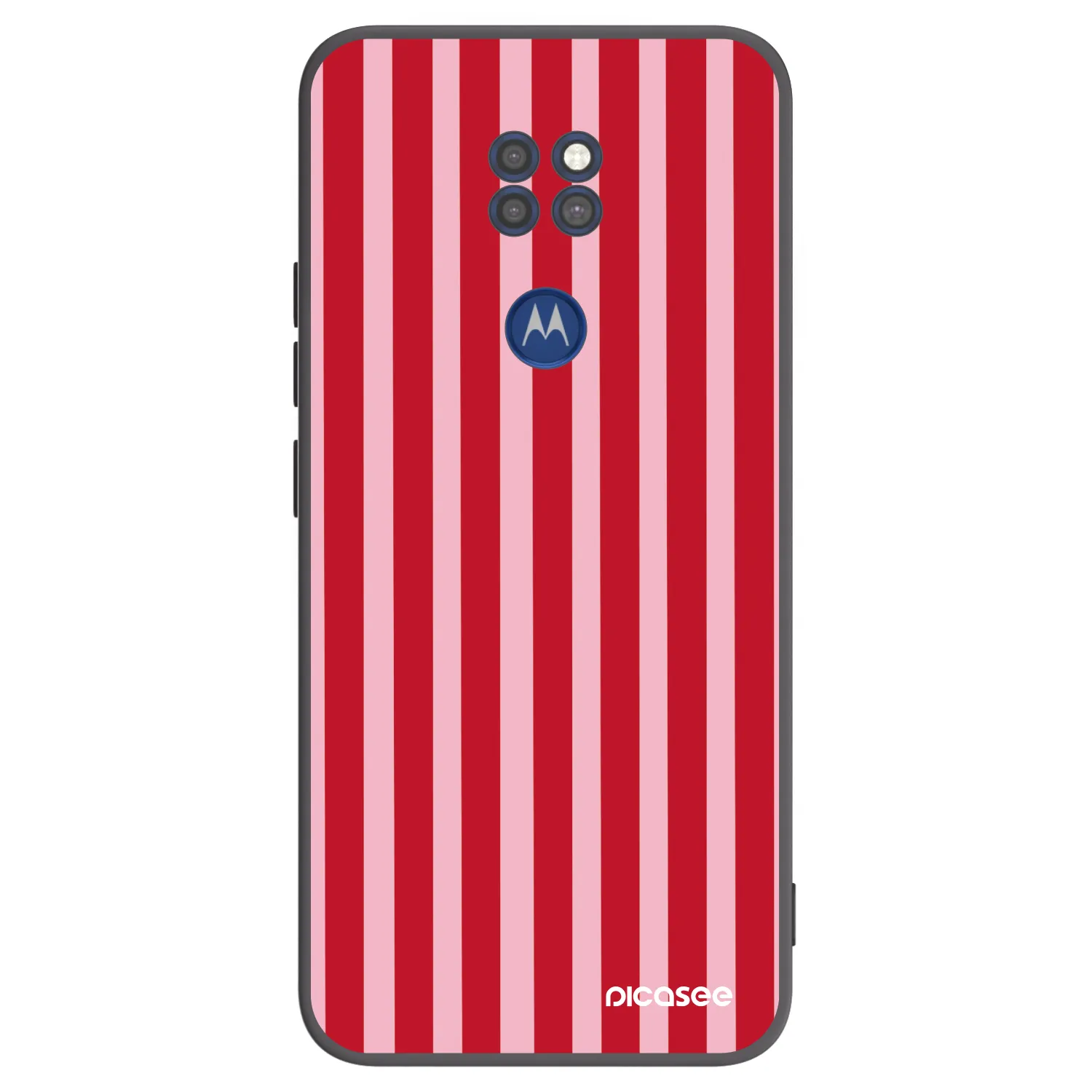 Picasee silikonowe czarne etui na Motorola Moto G9 Play - Lines red