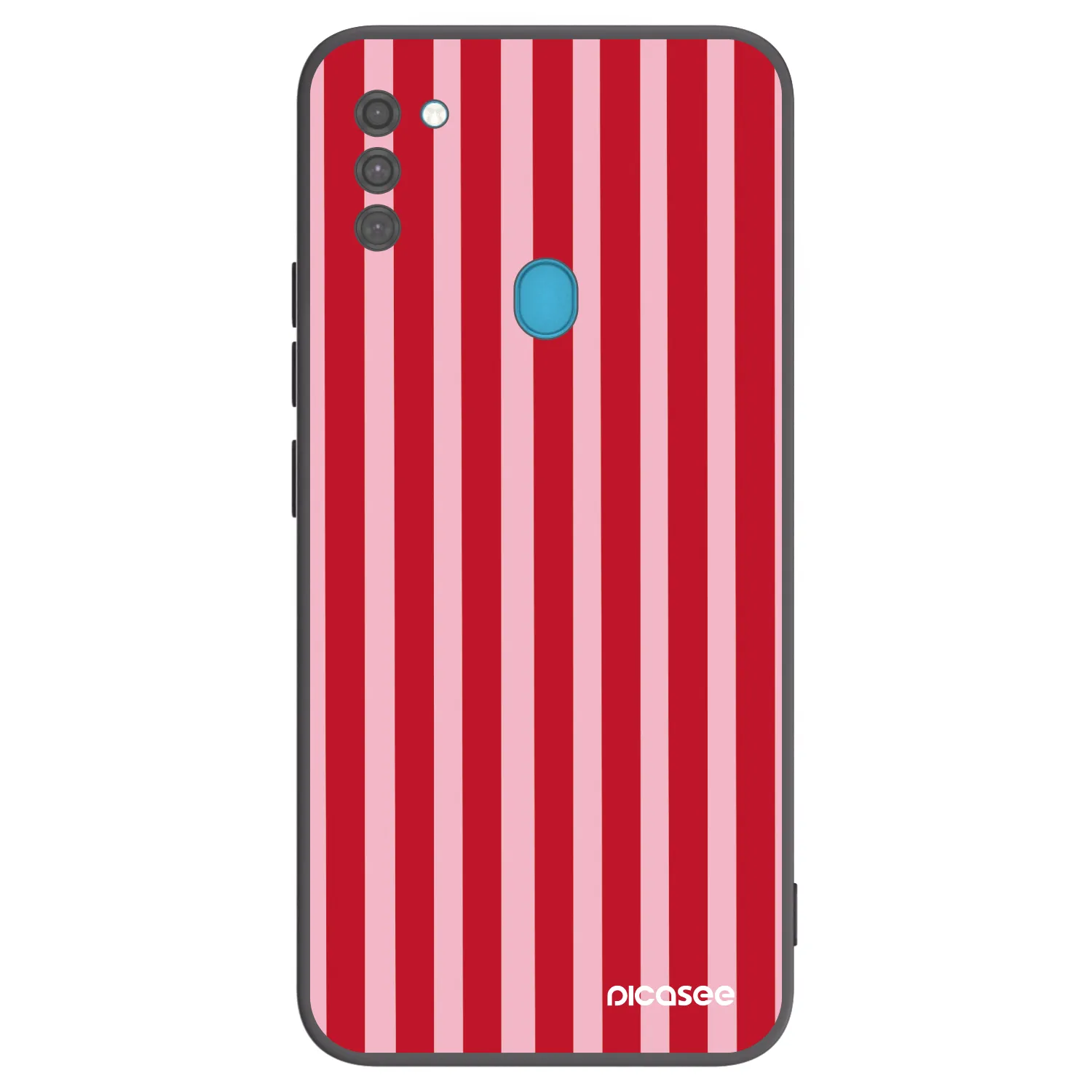 Picasee silikonowe czarne etui na Samsung Galaxy M11 - Lines red
