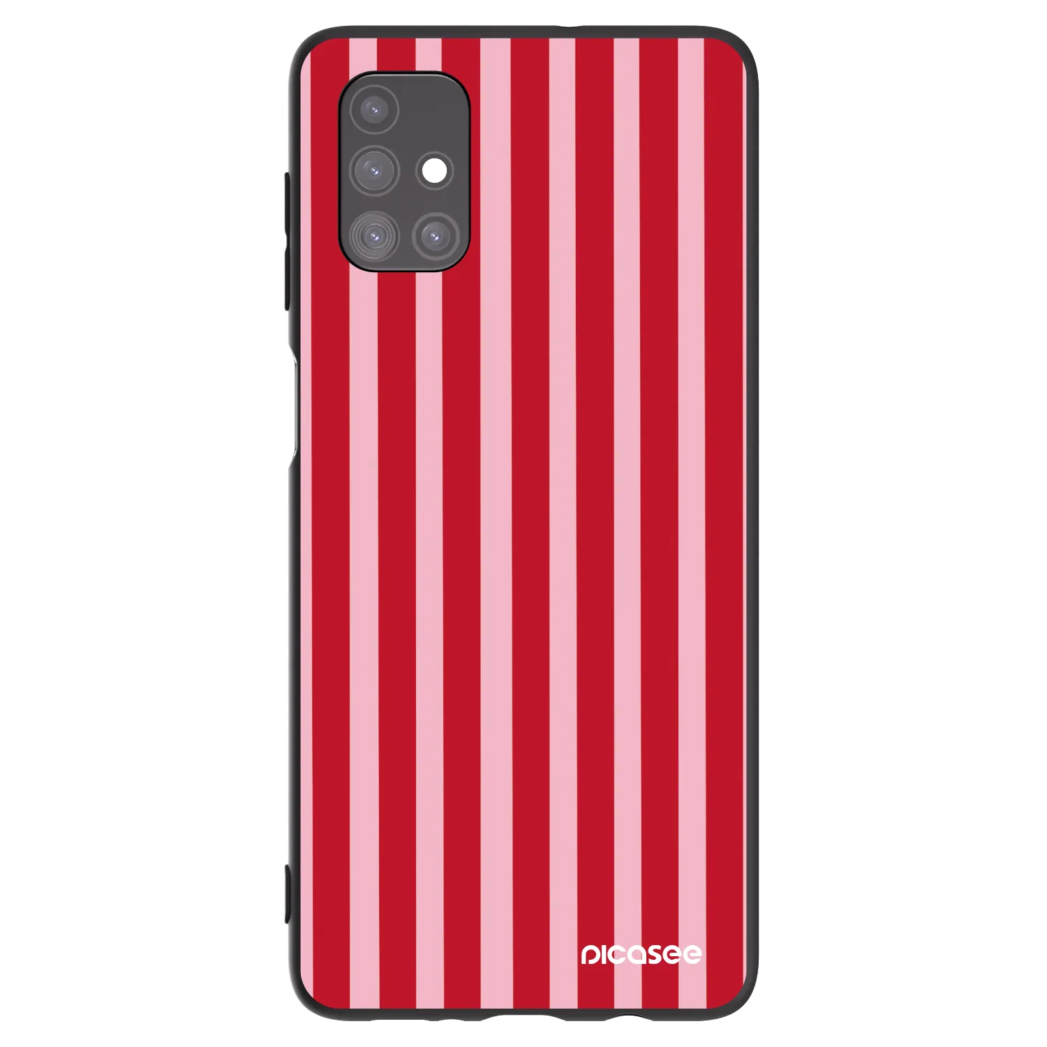 Picasee silikonowe czarne etui na Samsung Galaxy M51 M515F - Lines red