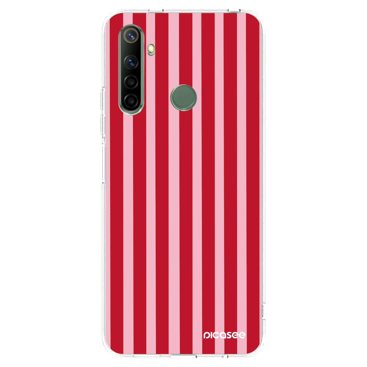 Picasee silikonowe przeźroczyste etui na Realme 6i - Lines red
