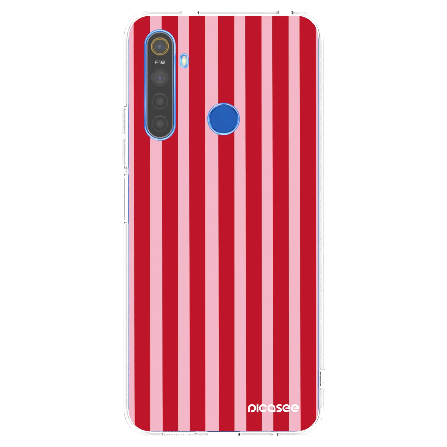 Picasee silikonowe przeźroczyste etui na Realme 5 - Lines red