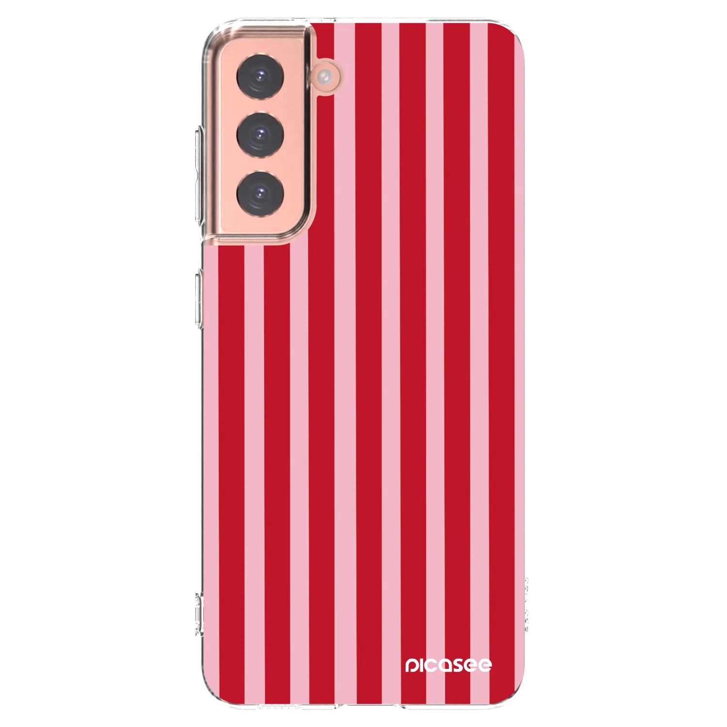 Picasee silikonowe przeźroczyste etui na Samsung Galaxy S21 5G G991B - Lines red