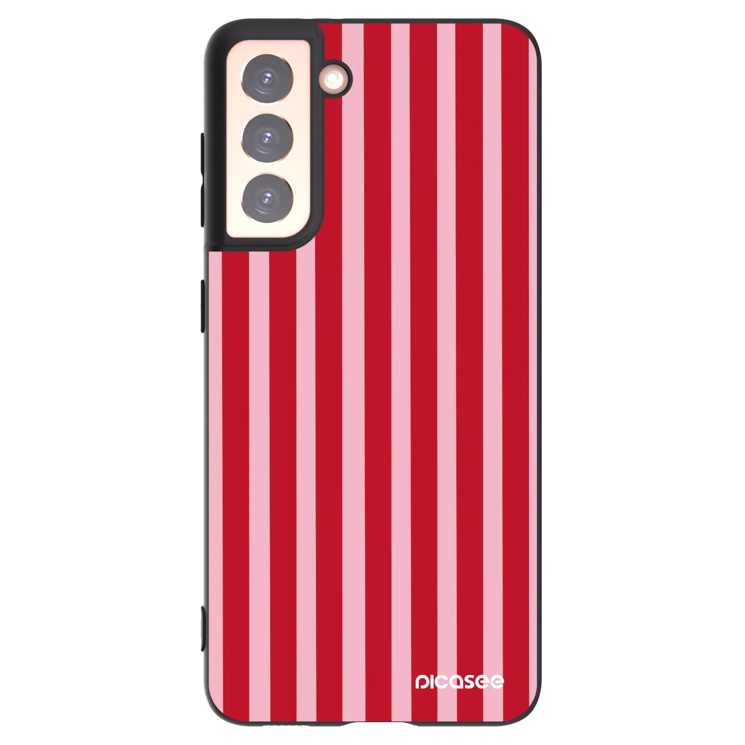 Picasee silikonowe czarne etui na Samsung Galaxy S21 5G G991B - Lines red