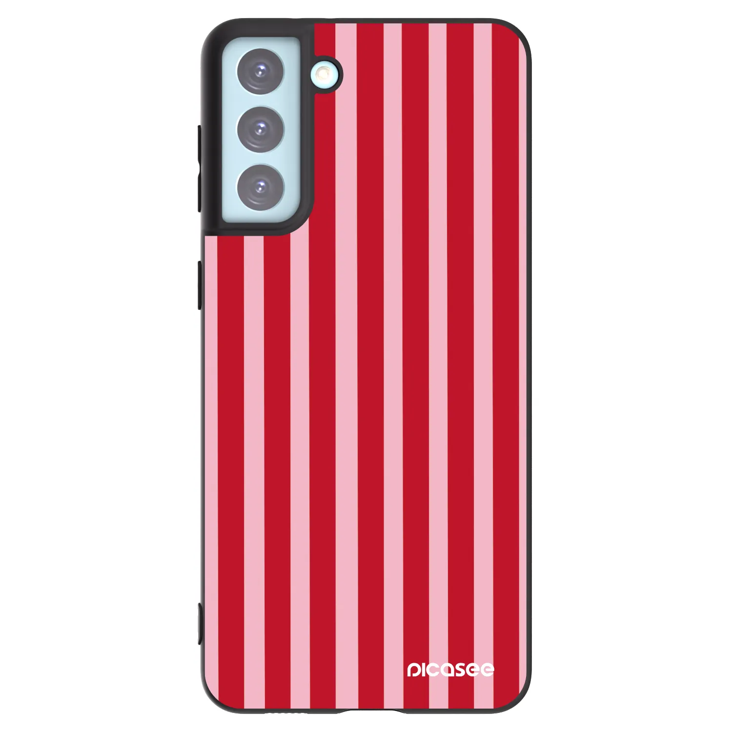 Picasee silikonowe czarne etui na Samsung Galaxy S21+ 5G G996F - Lines red