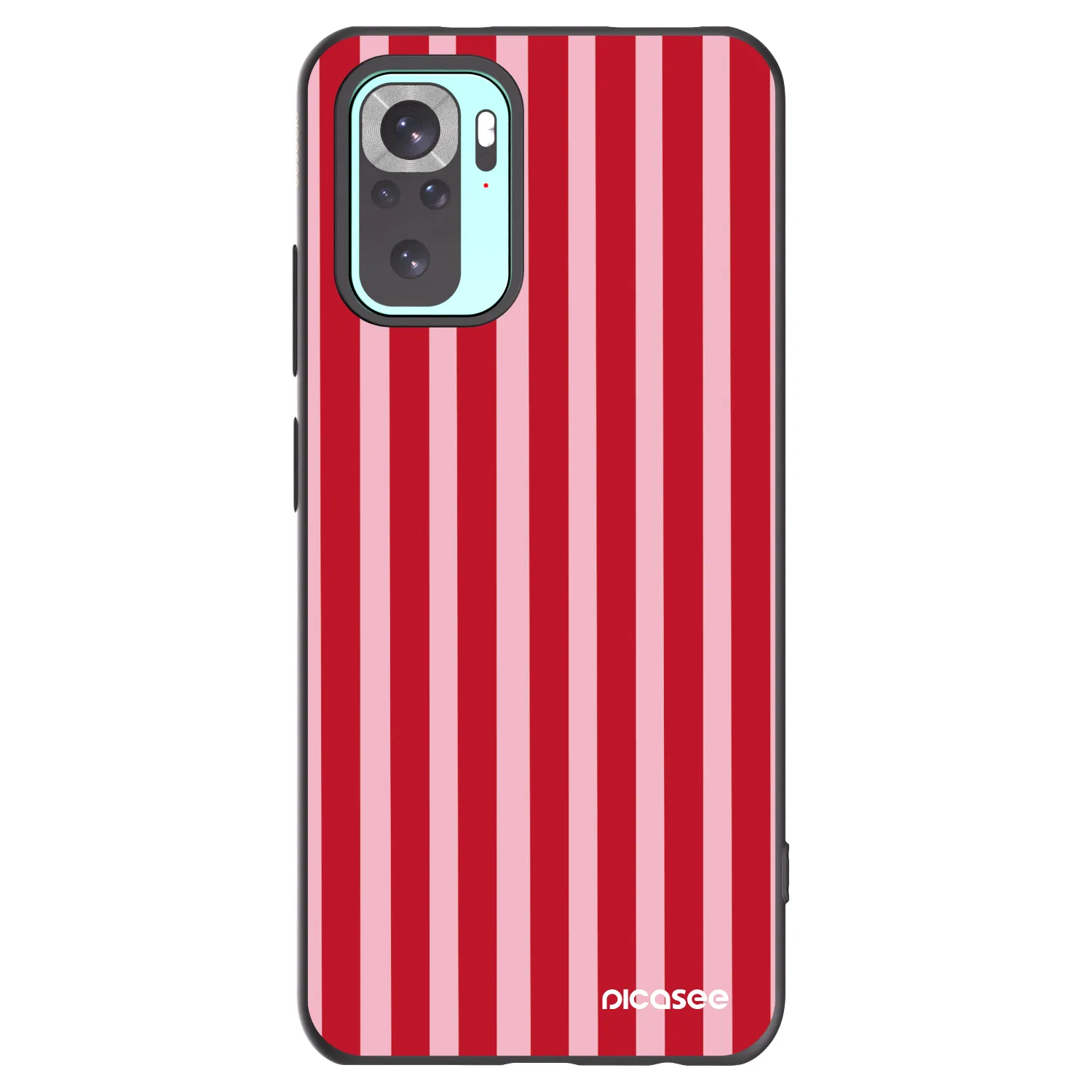 Picasee silikonowe czarne etui na Xiaomi Redmi Note 10 Pro - Lines red