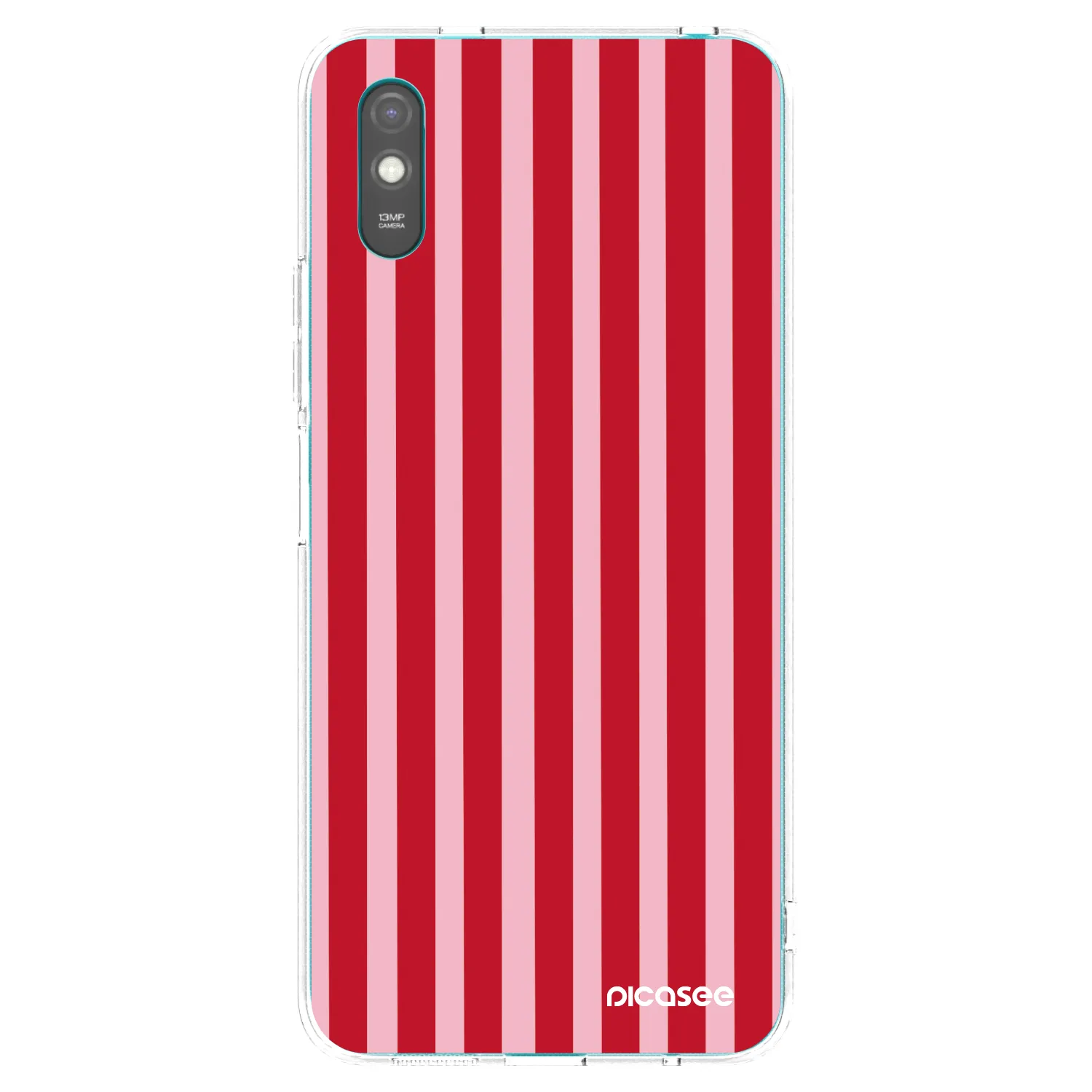 Picasee silikonowe przeźroczyste etui na Xiaomi Redmi 9AT - Lines red