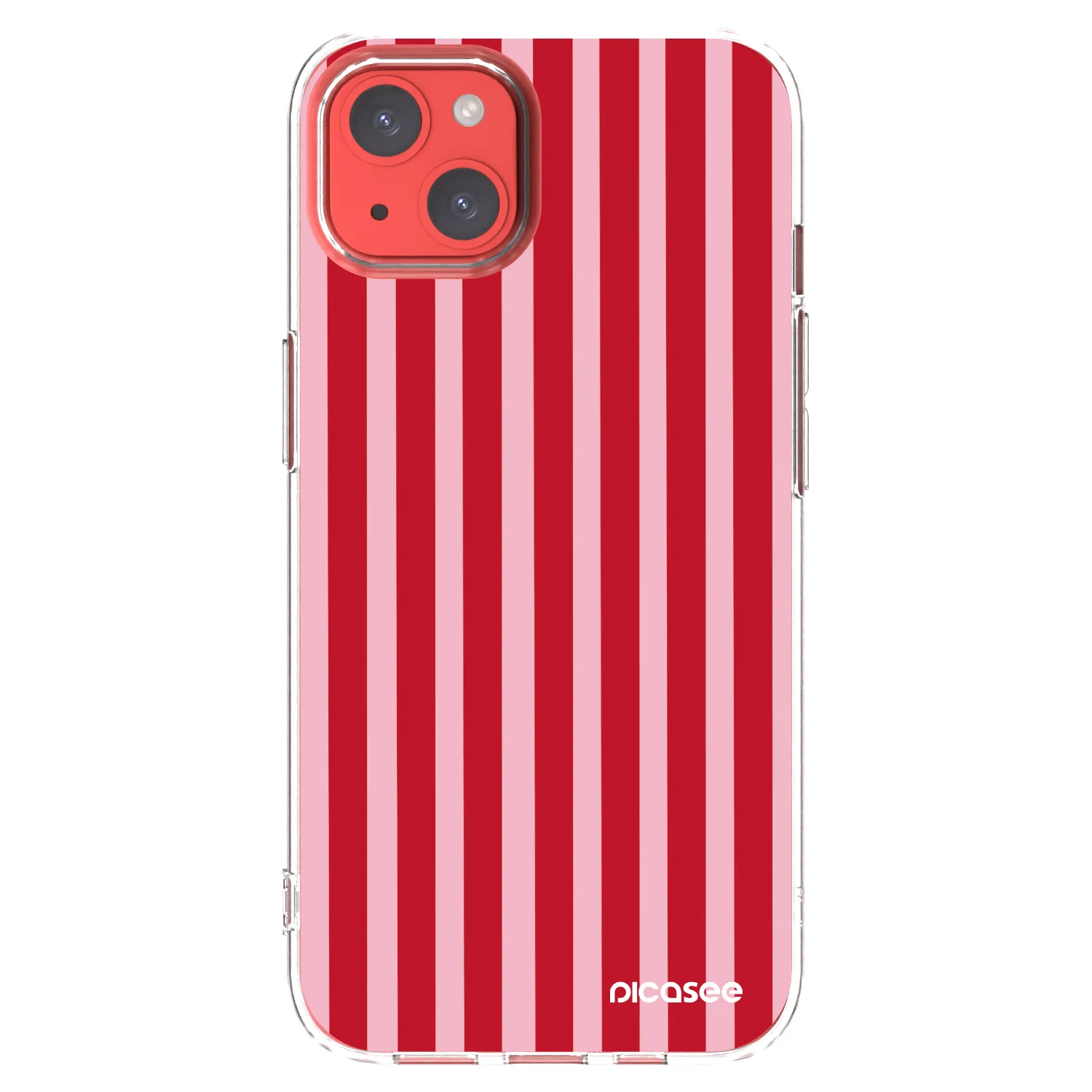 Picasee silikonowe przeźroczyste etui na Apple iPhone 13 - Lines red