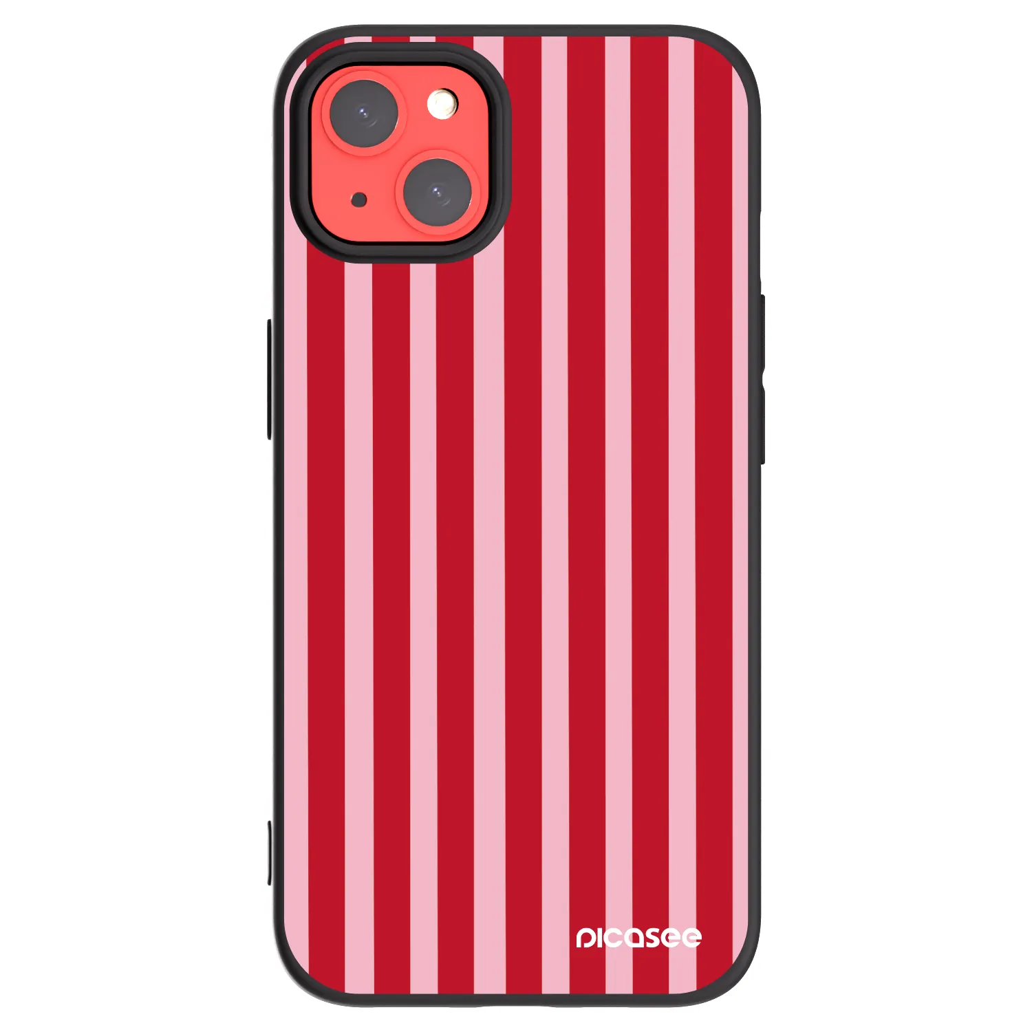 Picasee silikonowe czarne etui na Apple iPhone 13 - Lines red