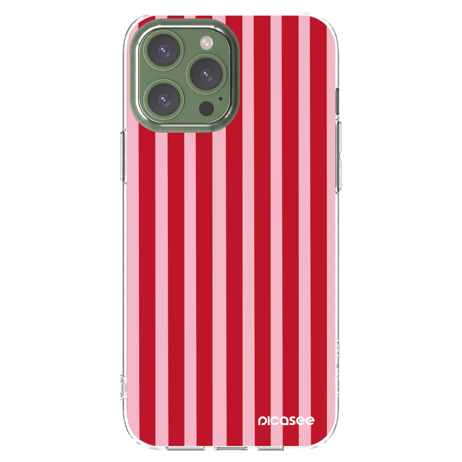 Picasee silikonowe przeźroczyste etui na Apple iPhone 13 Pro Max - Lines red