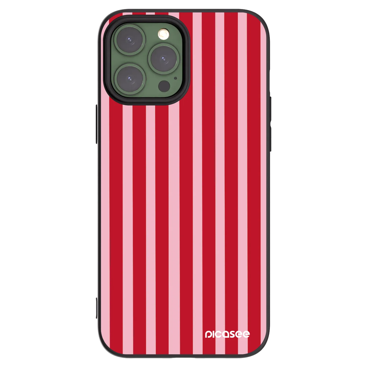 Picasee silikonowe czarne etui na Apple iPhone 13 Pro Max - Lines red