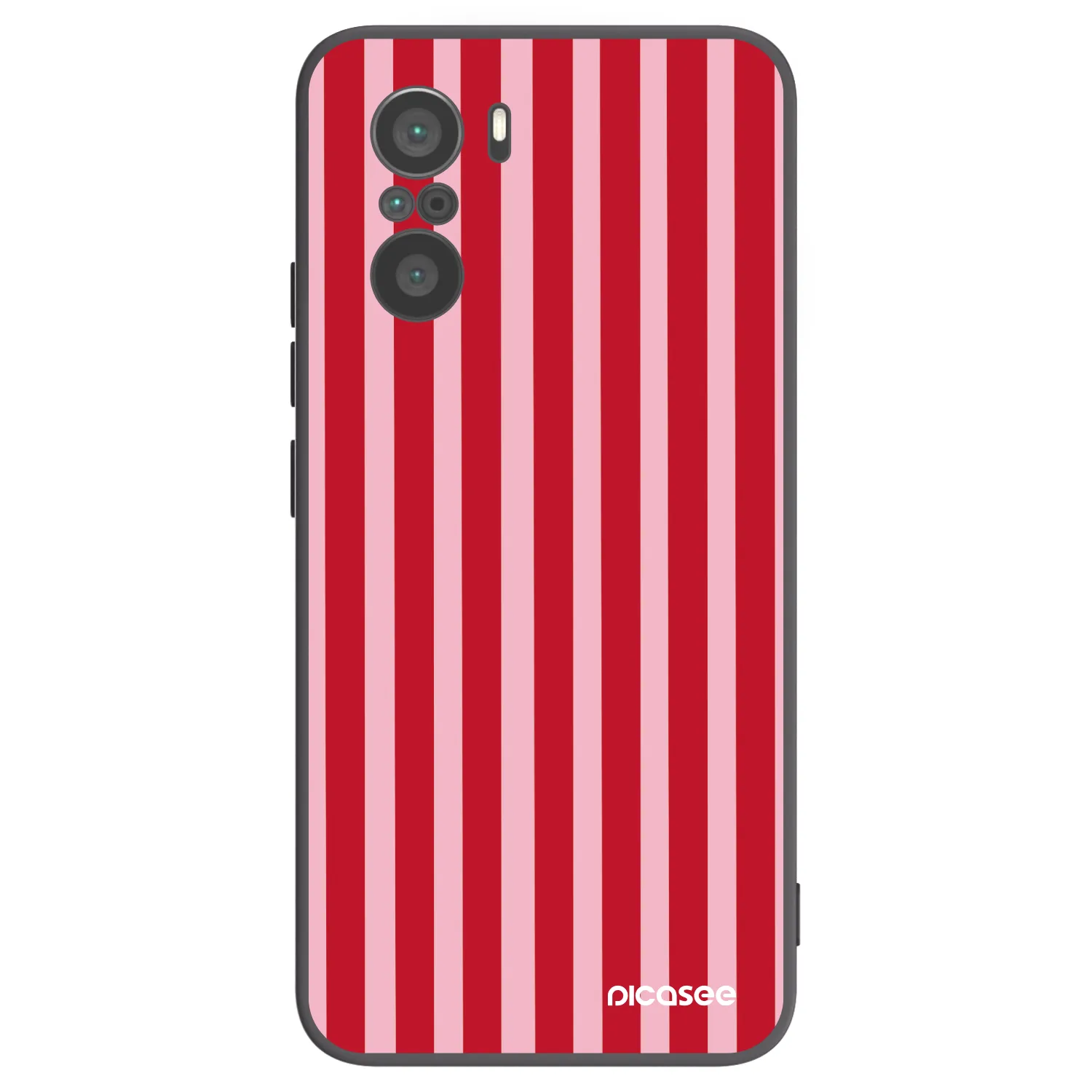 Picasee silikonowe czarne etui na Xiaomi Poco F3 - Lines red