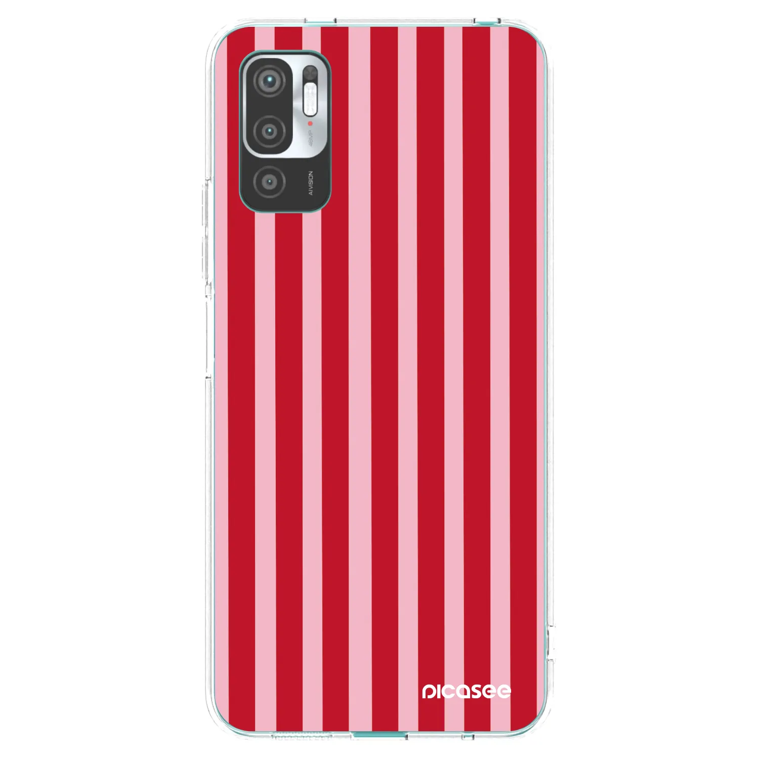 Picasee silikonowe przeźroczyste etui na Xiaomi Redmi Note 10 5G - Lines red