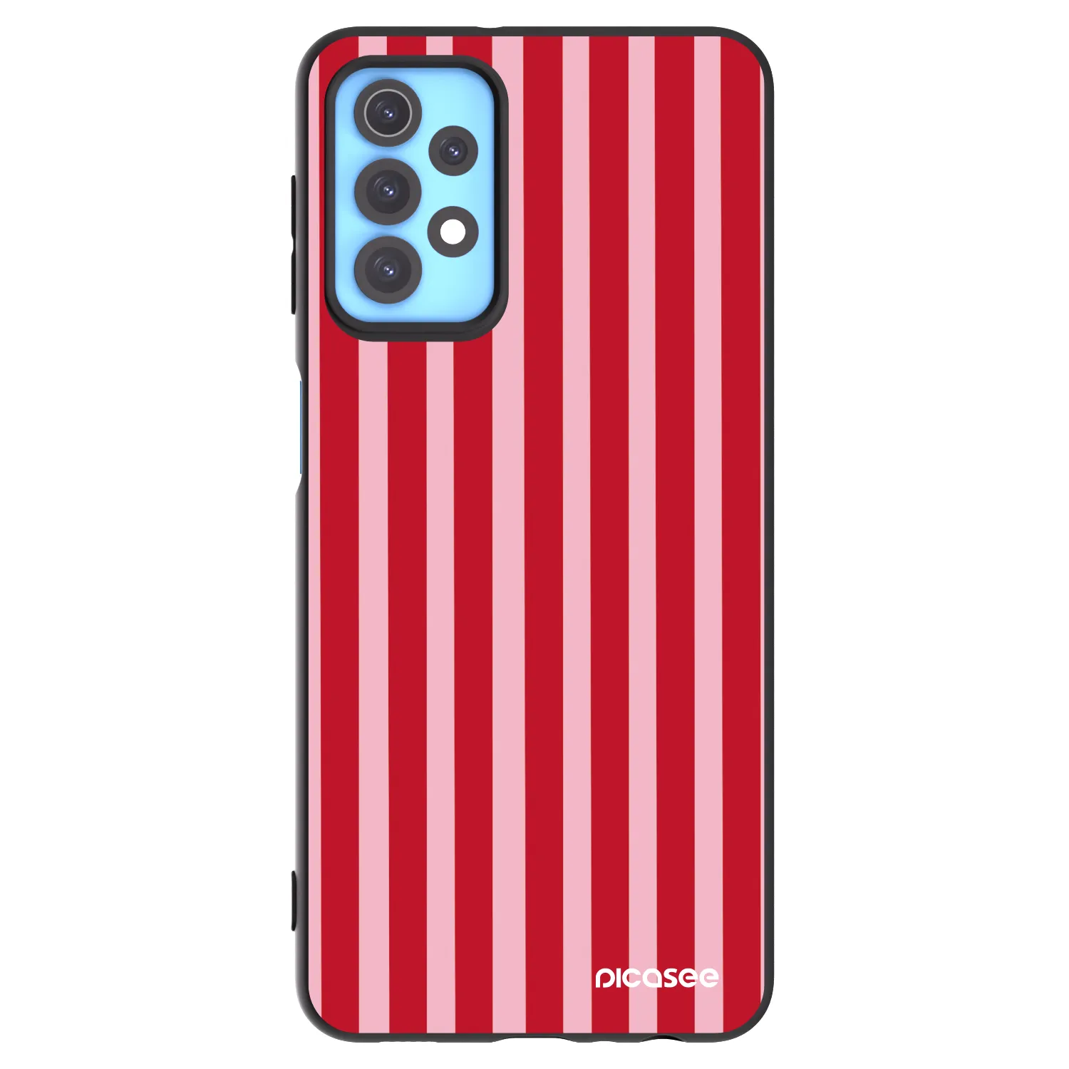 Picasee silikonowe czarne etui na Samsung Galaxy A32 4G SM-A325F - Lines red
