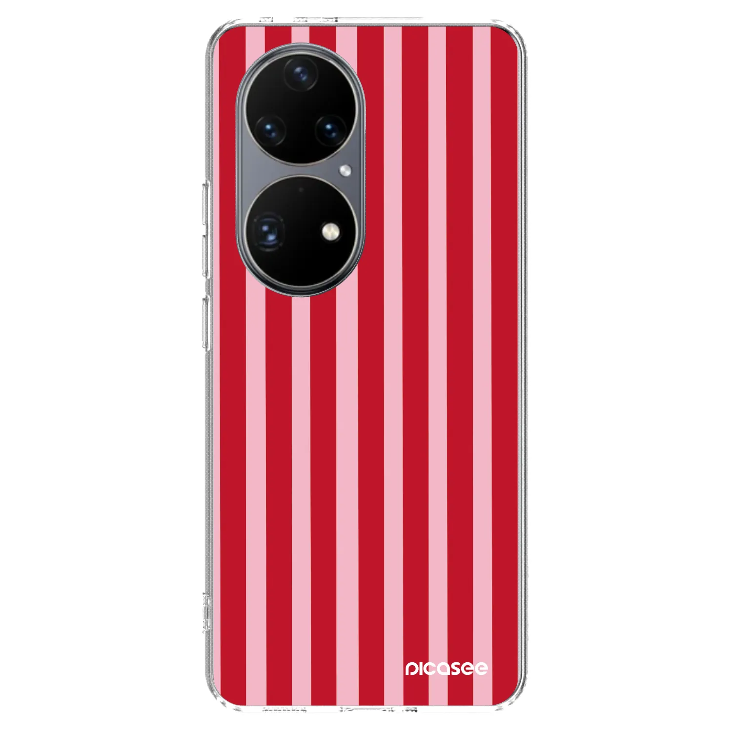 Picasee silikonowe przeźroczyste etui na Huawei P50 - Lines red